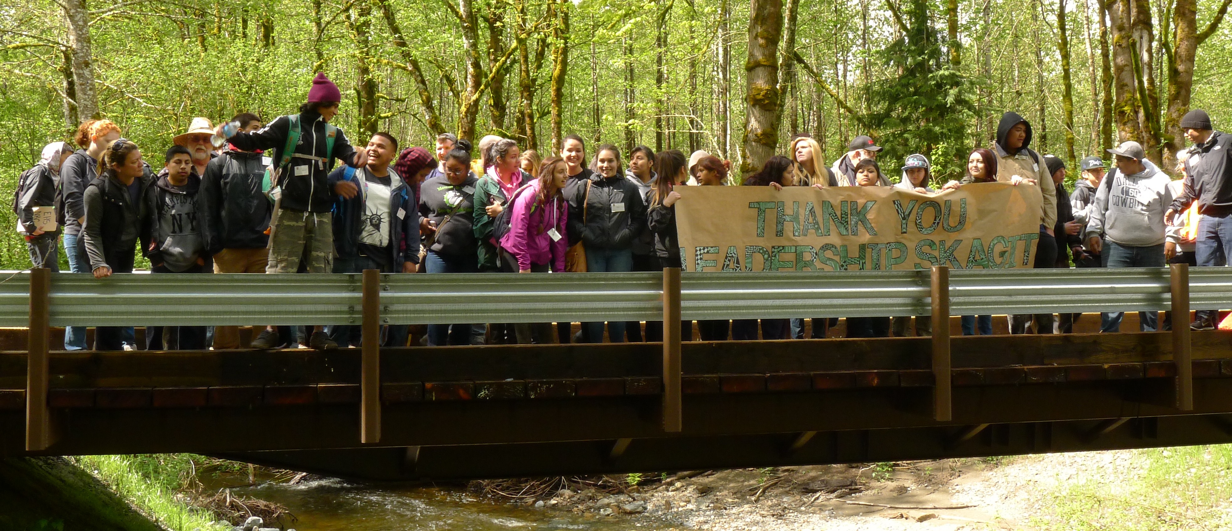 Students from Emerson High School participate in stewardship projects at Cumberland Creek Conservation Area in April 2015. Photograph credit: Skagit Land Trust staff.