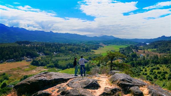 Looking out from the top of Big Rock towards Big Lake